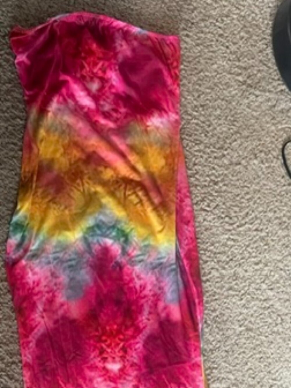 Tie-Dye Strapless Maxi Dress Large Pink Yellow Mermaid Boho